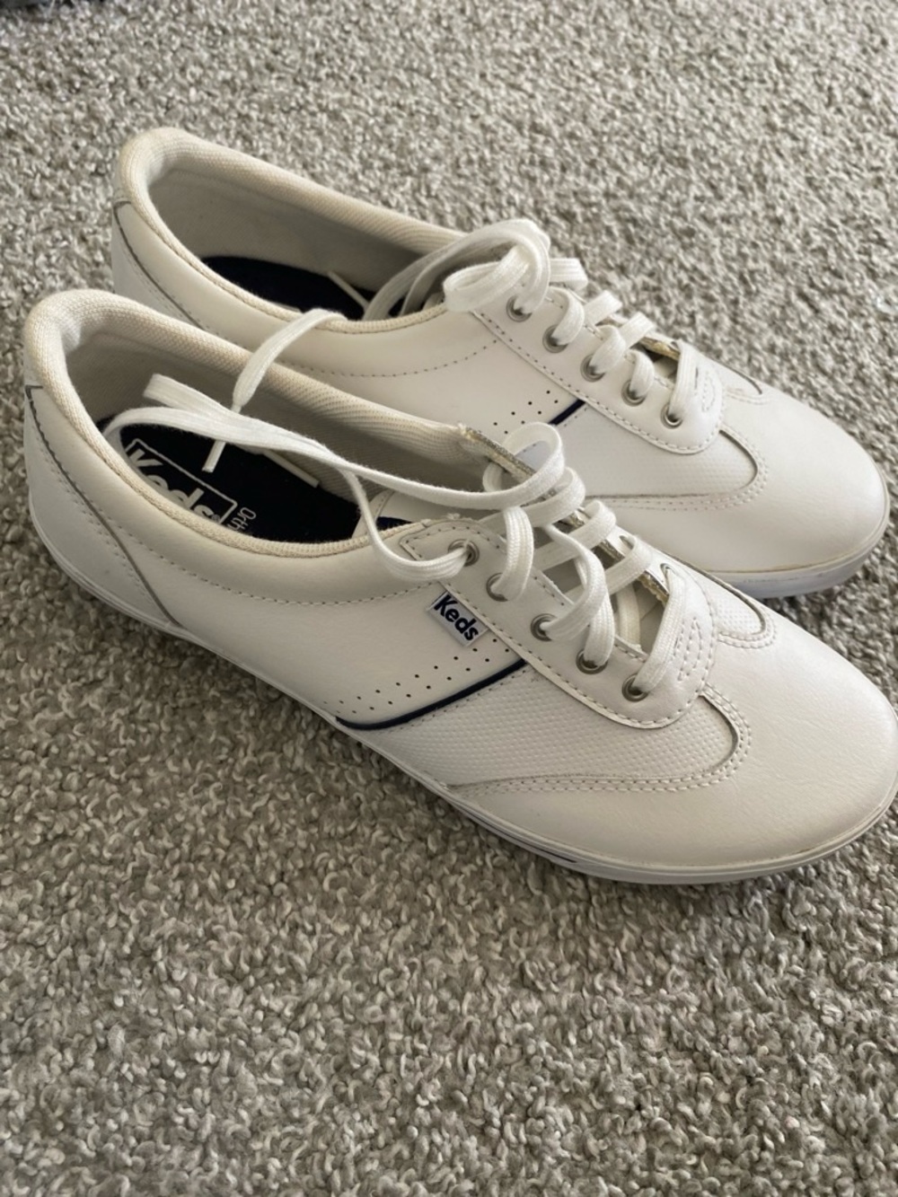Keds White Sneakers with Navy Insole Detail